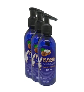 Playboy Coconut Flavored Pure Edible Massage Oil 120ml Hindistancevizi Aromalı Masaj Yağı 3 Adet