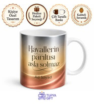 Metalik Gradyan Temalı Özel Tasarım Baskılı Kupa Bardak Hediye Porselen Mug