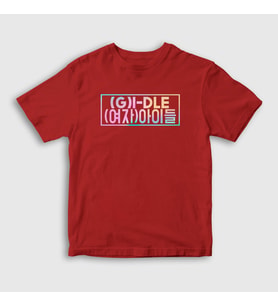 Presmono Unisex Çocuk Kırmızı Colors K-Pop G I Dle T-Shirt 396438tt (Kırmızı)