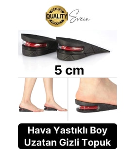 Özel Üretim 5 cm Boy Uzatan Unisex Görünmeyen Gizli Topuk Yükseltici Hava Yastıklı Destekli Tabanlık