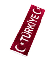 Türkiye Baskılı Kırmızı Beyaz Pelüş Torpido Koruma Örtüsü (Kırmızı-Beyaz)