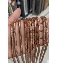 Hematit Taşı Dalgalı Kesim Parlak Roz 6x2mm Doğal Taş Dizi