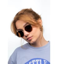 Yuvarlak Metal Gold Unisex Güneş Gözlüğü