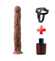 LilituShop 35 cm Belden Bağlamalı Gerçekçi Uzun & Kalın Dildo Penis