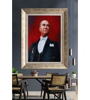 Gümüş Çerçeveli Atatürk Tablo ds97