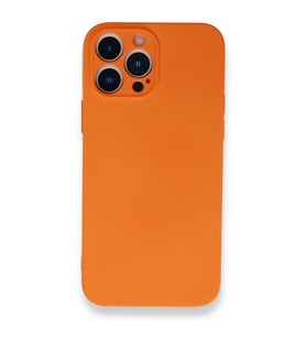 Vendas iPhone 13 Pro Max Lansman Serisi içi Kadife Kamera Korumalı ipek Dokulu Kılıf (Turuncu)