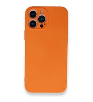 Vendas iPhone 13 Pro Max Lansman Serisi içi Kadife Kamera Korumalı ipek Dokulu Kılıf (Turuncu)