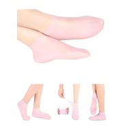 Silikon Ayak Bakım Nemlendirici Çorap Çatlak Kuruluk Önleyici Jel Topuk Krem Çorabı Ayak Maskesi (Açık Pembe)