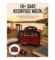 Mey İthalat® Bluetooth Hoparlör Ahşap Renk Vintage Işıklı Nostaljik Radyo Fm Ahşap Görünümlü Yeni Ne