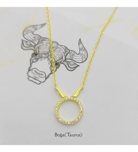Gümüş Boğa Burç Kolye 925 Ayar (Karışık)