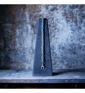 Gümüş Renk, Modern Halkalı Paslanmaz Çelik Erkek Bileklik 21 cm