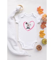 Kız Bebek Dalmaçyalı Organik 1 Baskılı %100 Pamuklu Zıbın