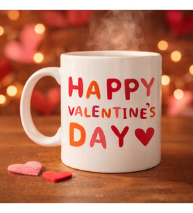 Northcity Sevgililer Günü Porselen Kupa – Happy Valentine’s Day Aşk Temalı Özel Tasarım Hediye
