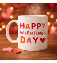 Northcity Sevgililer Günü Porselen Kupa – Happy Valentine’s Day Aşk Temalı Özel Tasarım Hediye