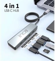 Inca ITPT-4TX 4 Port Type-C 3.1 Veri ile3.1 10 Gbps Type-C Çoklayıcı Kablo uzunluğu 15cm