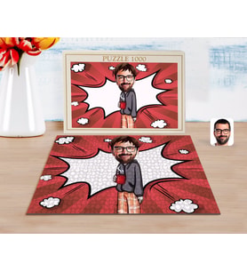 BK Gift Kişiye Özel Erkek Karikatürlü 1000 Parça Profesyonel Puzzle-60