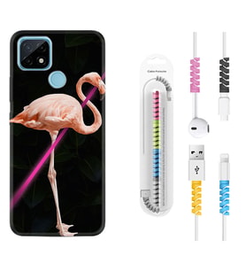 Realme C11 C21 C21Y C25Y C11 2021 Kılıf Kablo Koruma Spiral Silikon Line Filamingo 1776