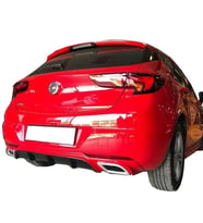 Opel Astra Uyumlu K 2016 Sonrası Egzoz Görünümlü Arka Tampon Eki - Difüzör (Plastik)