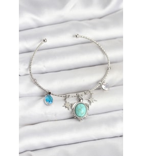 Caretta Caretta Charmlı Gümüş Renk Kadın Bileklik TJ-BB8034