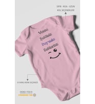 Varsa Şekliniz Dayımla Bekleriz Baskılı Bebek Zıbını – Çıtçıtlı Body  %100 Pamuk Kısa Kol (Koyu Pembe)