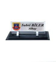 Kişiye Özel Tasarım Jandarma Logolu Kristal İsimlik