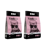 Lindocat Bebek Pudralı Ince Taneli Topaklaşan Kedi Kumu 10 Lt 2 adet