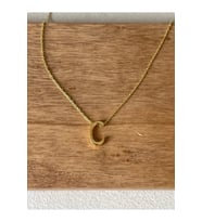 925 Ayar Gümüş Gold Renk C Harfi Kolye Harfli Kolye 45cm