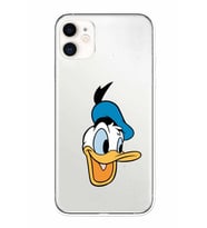 Apple iPhone 11 Uyumlu Kamera Korumalı Tıpalı Kapak Donald Duck TasarımlıŞeffaf Kılıf