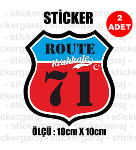 71 kırıkkale memleket rota gidiş etiket sticker çıkartma - 2 adet - motosiklet araba otomobil kamyon kamyonet cam uyumlu
