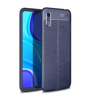 Xiaomi Redmi 9A Deri Görünümlü Silikon Lacivert
