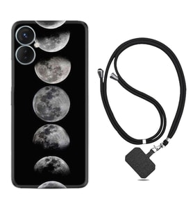 Tecno Spark 9T Kılıf Resimli Boyun Askılı İpli Desenli Silikon Great Moons 1354
