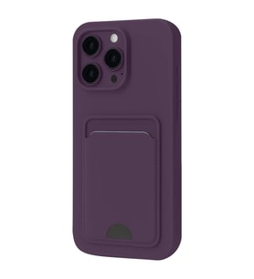 Apple iPhone 16 Pro Kılıf Kelvin Kartvizitli Silikon - Derin Mor