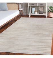 Makine Kaymaz Yıkanabilir Krem Dokulu Triko Salon Halısı Mutfak Halısı Koridor Halısı Yolluk Beige