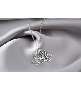Lotus Çiçeği Kolye, Minik Lotus Takılar, Lotus Çiçeği Charm Kolye
