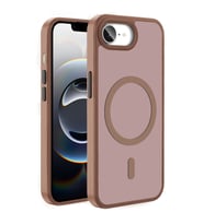 Apple iPhone 16E Uyumlu Kılıf M-safe Şarj Özellikli Mat Arka Yüzey Zore Sio Kapak (Kahverengi)
