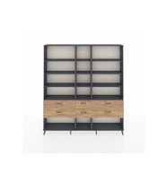 Arges Dolap 12 Raflı 6 Çekmeceli  220x30x243 Antrasit-Antrasit/Çam