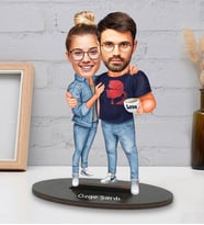 Sevgililer Gününe Özel Romantik Çift Tasarımlı Kişiye Özel Karikatür Biblo