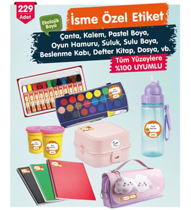 Okul Etiketi Kalem Defter Etiketi Özel İsim Yazılabilen Etiket- İsim Etiketi-OE1