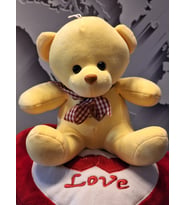 LOVE YASTIK YAZILI SEVGİLİ AYICIĞI (Sarı)