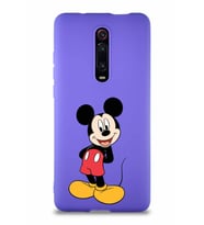 Xiaomi Redmi K20 Soft Premier Kapak Mickey Mouse-B Tasarımlı Silikon Kılıf - Mor (Şeffaf)