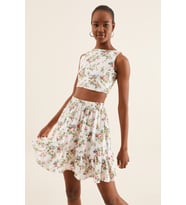 ÇİÇEKLİ CROP BLUZ (Desenli)