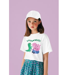 Peppa Pig Baskılı Unisex Çizgi Film Çocuk Tişört (1-12 Yaş)