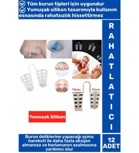 Özel Üretim Horlama Azaltıcı Rahat Nefes Alıp Verme Uyku Horlama Önleyici Burun Delik Aparatı 12 'li