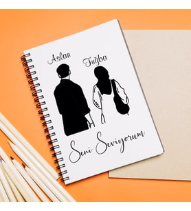 Seni Seviyorum Sevgili Tasarımlı Kişiye Özel Defter