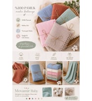 Movamir Baby %100 Pamuk 4 Kat Müslin Bebek Battaniyesi 100x120