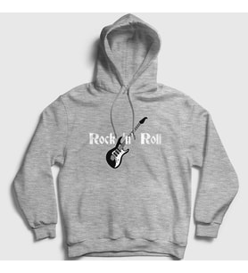 Presmono Unisex Gri Guitar Rock And Roll Kapüşonlu Sweatshirt 314860tt (Gri)