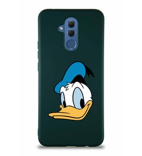 Huawei Mate 20 Lite Soft Premier Kapak Donald Duck-B Tasarımlı Silikon Kılıf - Yeşil (Şeffaf)