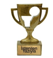 Kupa figürlü ödül heykeli(istenilen yazıyla)