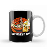 Powered By Ramen & Bubble Tea Anime Kawaii Boba Kupa Bardak Porselen