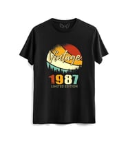 Vintage 1987 Retro Siyah Tshirt